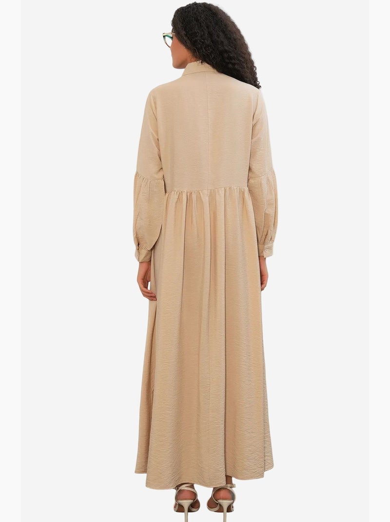 Robe chemise maxi ample bdart Beige argile - Kiabi