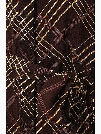 Robe chemise midi à carreaux avec fermeture boutonnée bdart