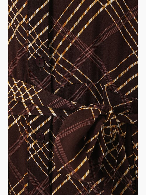 Robe chemise midi à carreaux avec fermeture boutonnée bdart - Kiabi