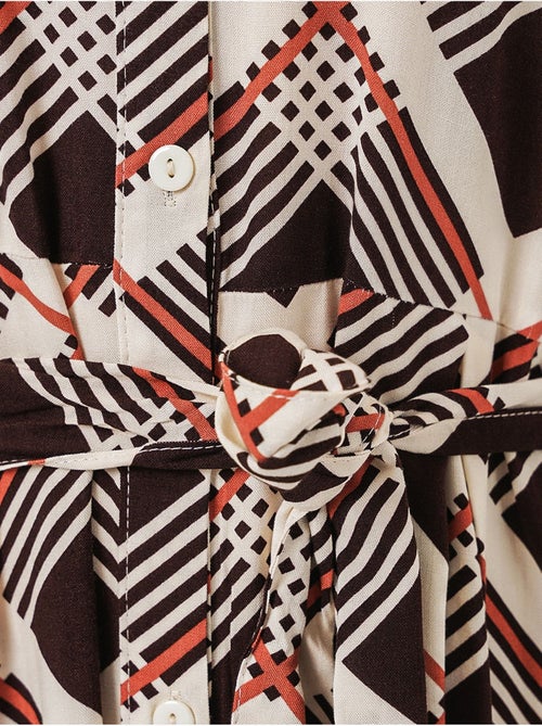 Robe chemise midi à carreaux avec fermeture boutonnée bdart - Kiabi