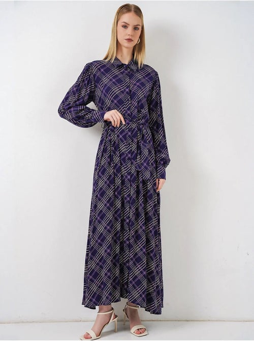Robe chemise midi à carreaux avec fermeture boutonnée bdart - Kiabi