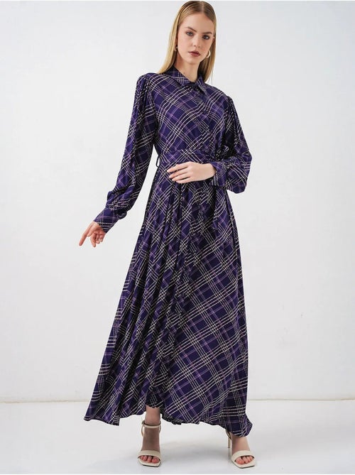 Robe chemise midi à carreaux avec fermeture boutonnée bdart - Kiabi
