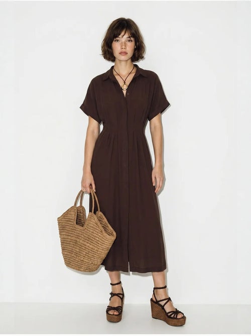 Robe chemise midi cintrée lucci - Kiabi Robe chemise midi cintrée lucci - Kiabi