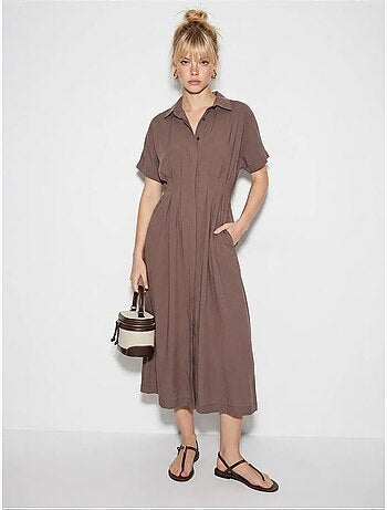 Robe chemise midi cintrée lucci