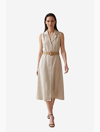 Robe-chemise midi sans manches my fashion