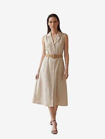 Robe-chemise midi sans manches my fashion