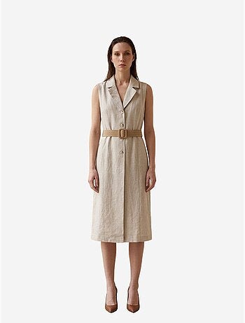 Robe-chemise midi sans manches my fashion