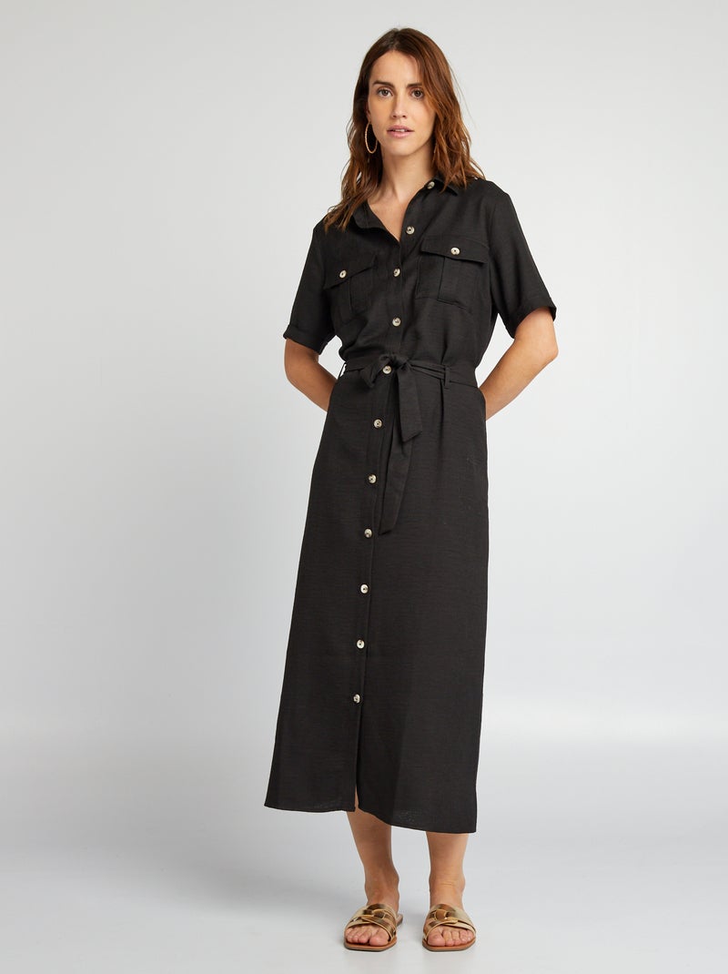 Kiabi Chemise Fluide Noire Robe Chemise Noir Femme Kiabi