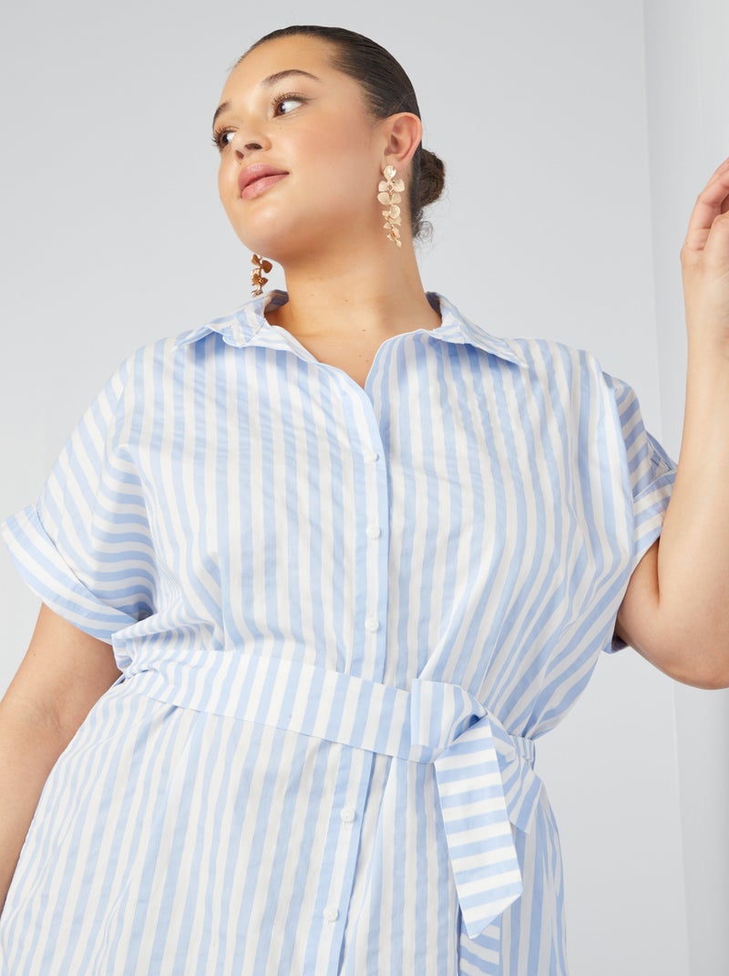 Robe chemise rayée Bleu - Kiabi