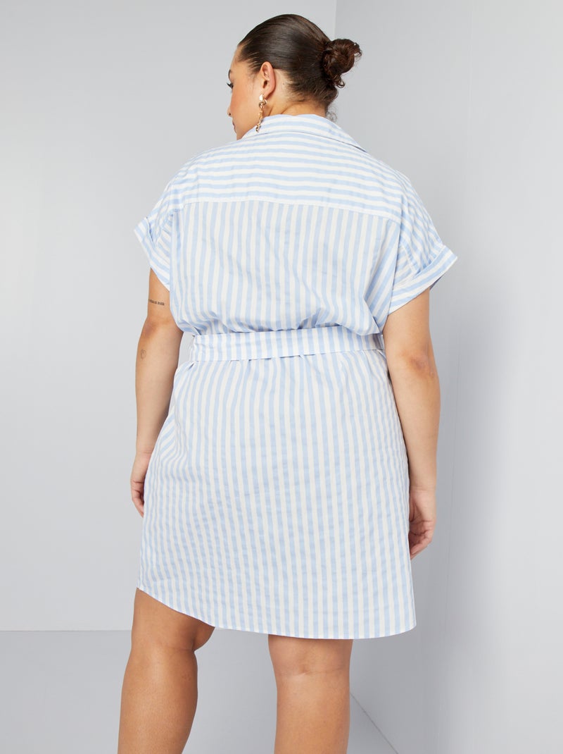 Robe chemise rayée Bleu - Kiabi