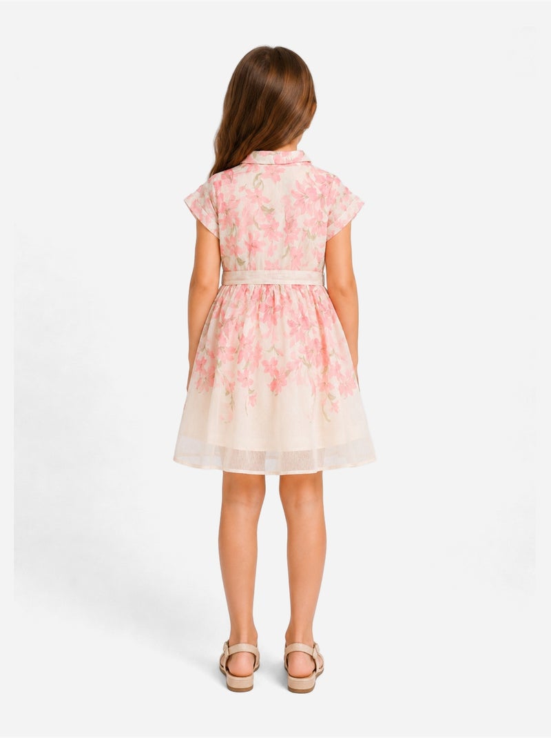 Robe col chemise - Kids Star Beige/Rose - Kiabi