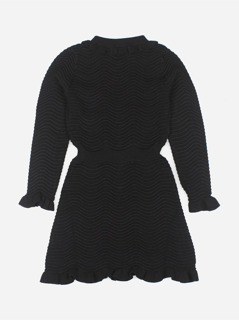 Robe col chemise Noir - Kiabi