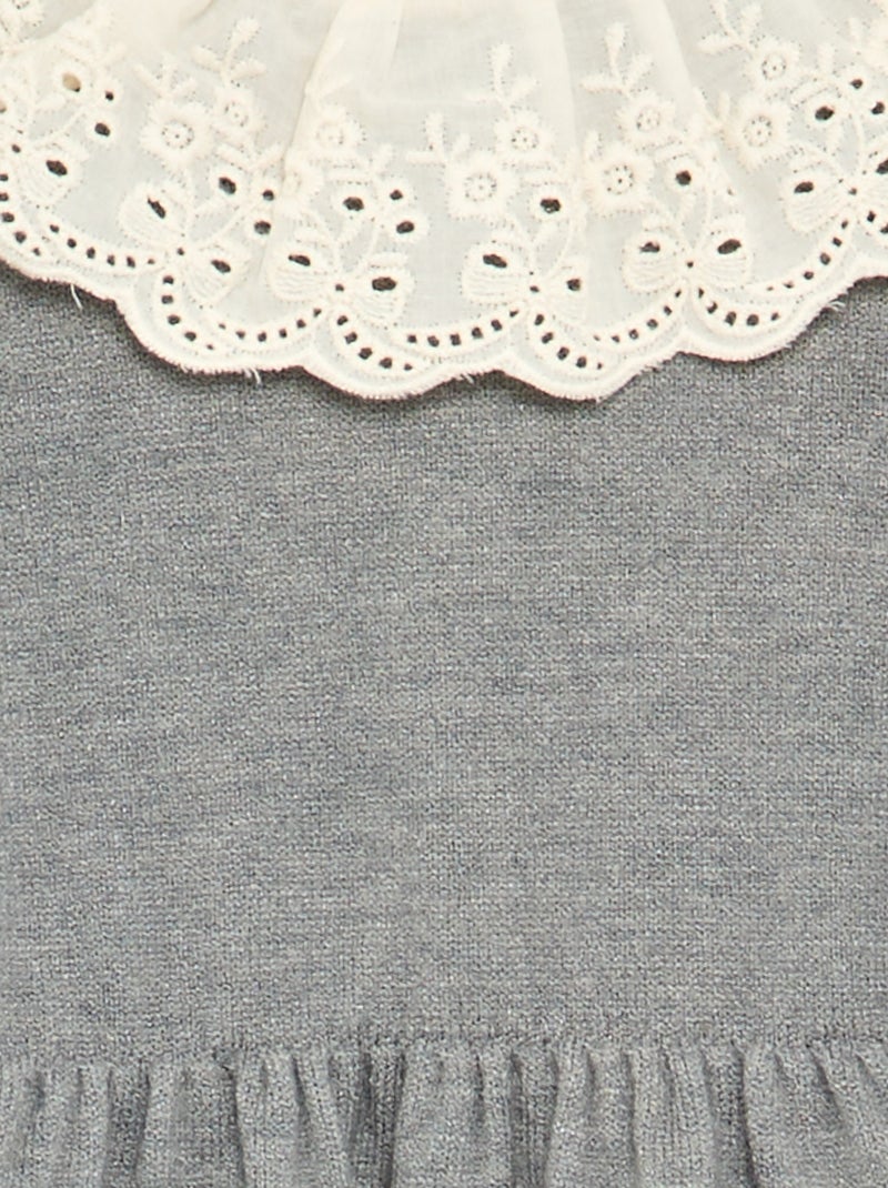 Robe col claudine + collants Gris - Kiabi
