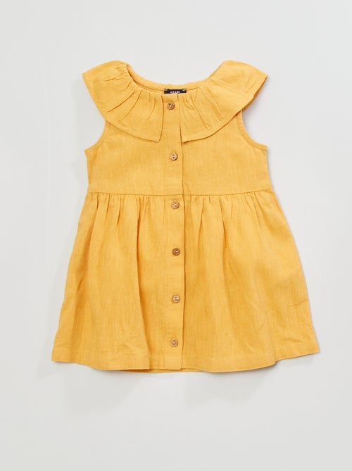 Robe col claudine en lin - Kiabi