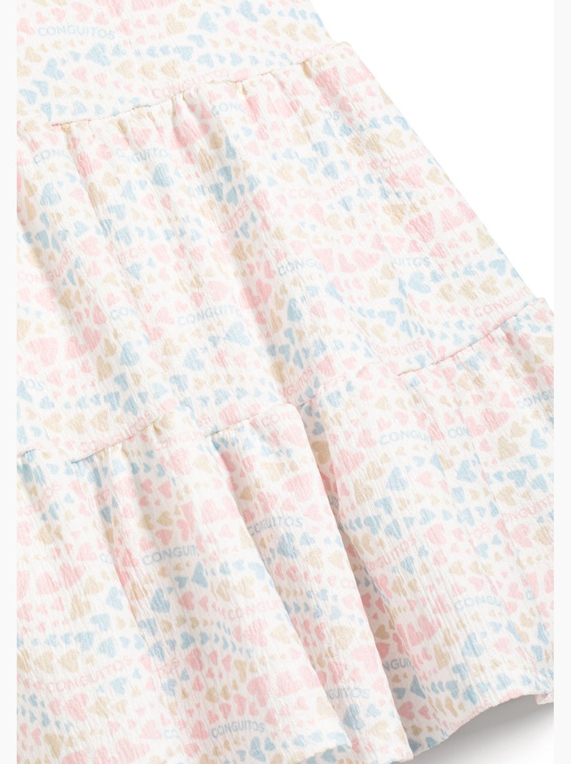 Robe conguitos estampado de corazones Blanc - Kiabi