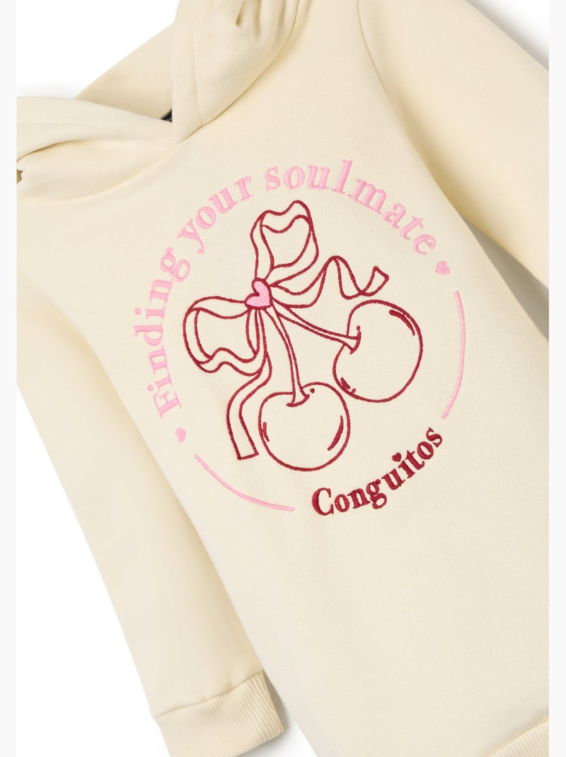 Robe conguitos sudadera con  capucha cherries Beige - Kiabi