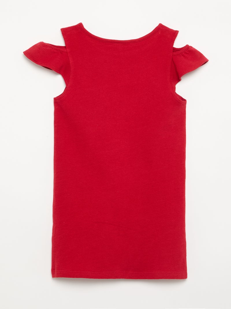Robe coupe mi-cuisse avec ouvertures aux épaules Rouge - Kiabi