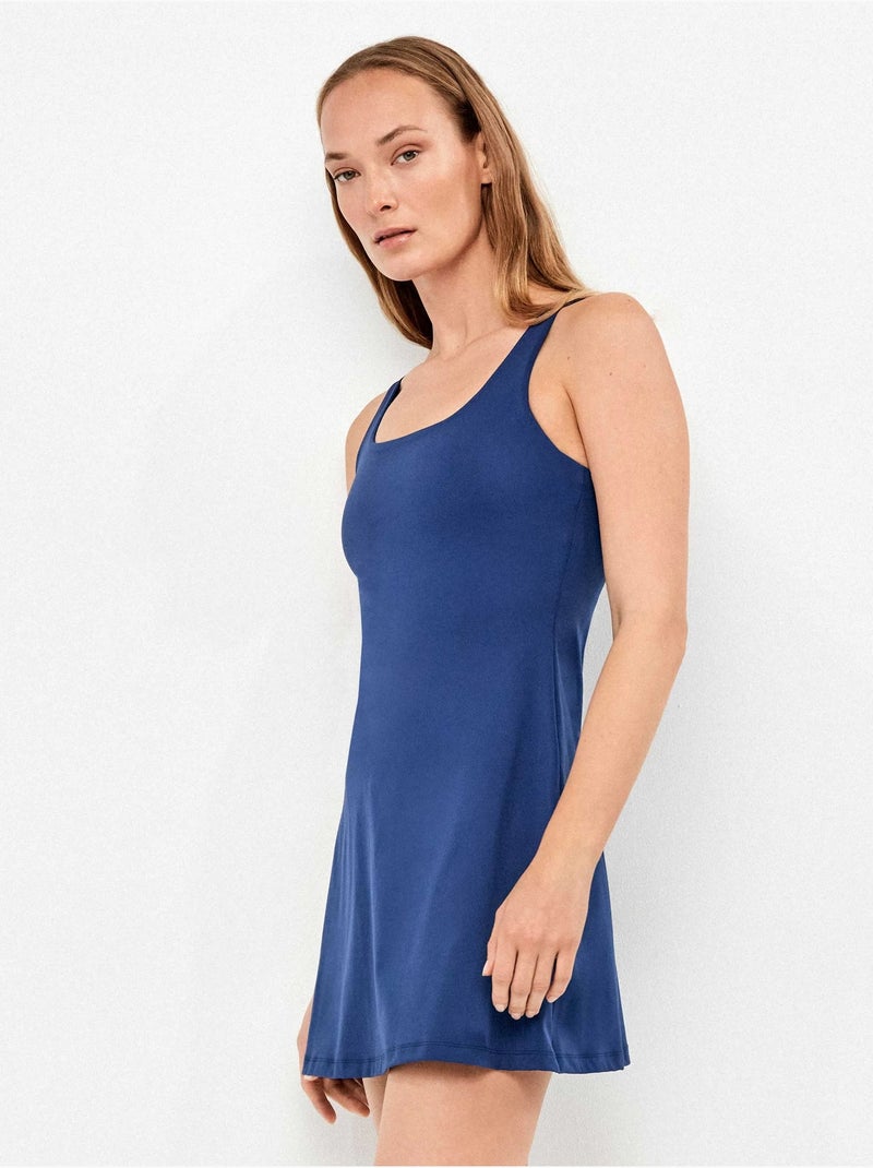 Robe courte à bretelles Bleu marine - Kiabi