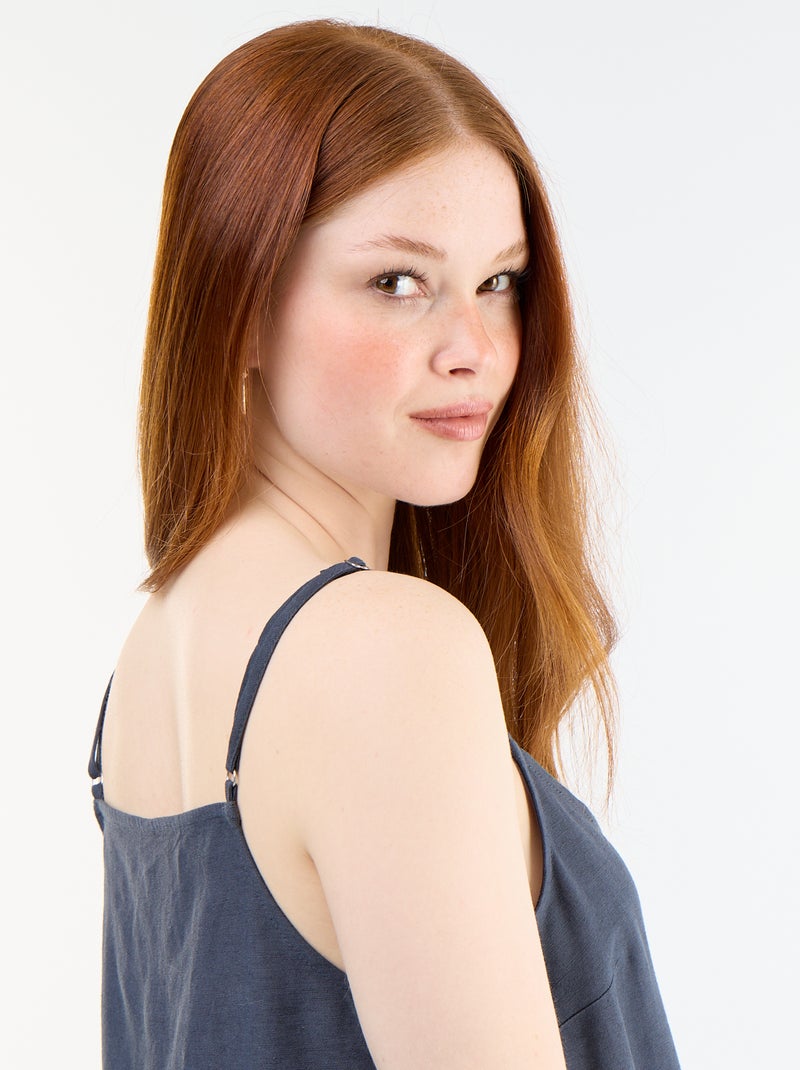 Robe courte à fines bretelles réglables Bleu - Kiabi