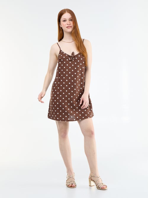Robe courte à fines bretelles réglables - Kiabi