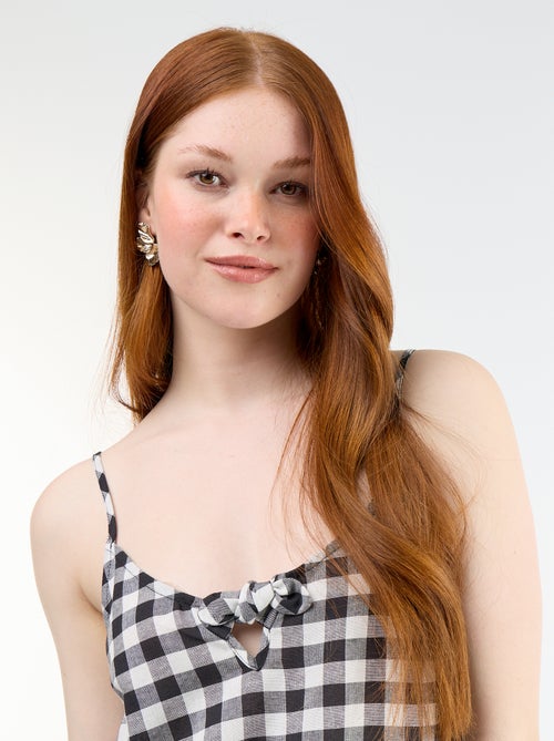 Robe courte à fines bretelles réglables - Kiabi