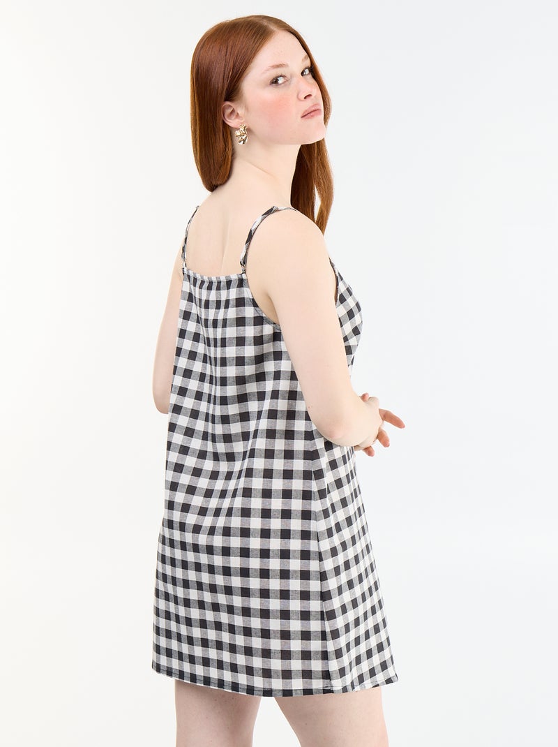 Robe courte à fines bretelles réglables Noir - Kiabi