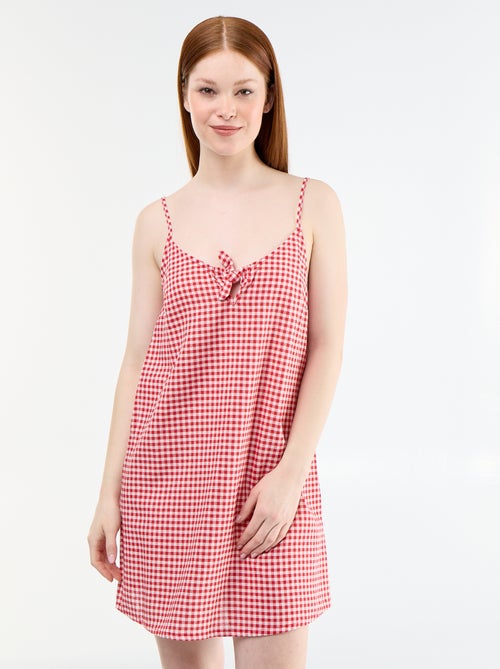 Robe courte à fines bretelles réglables - Kiabi