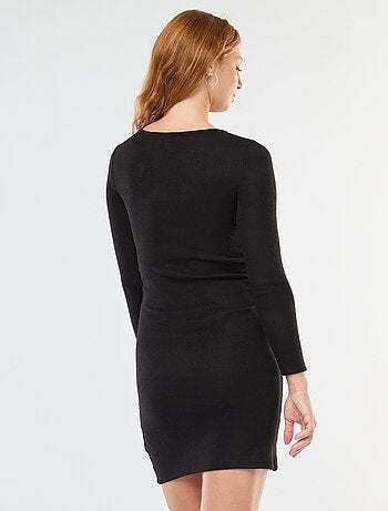 Robe courte à manches longues en maille doudou