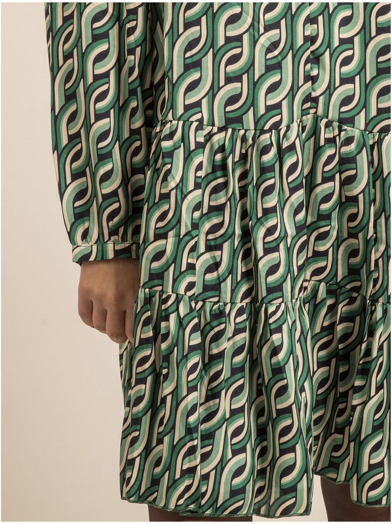 Robe courte à motifs isciane Vert - Kiabi