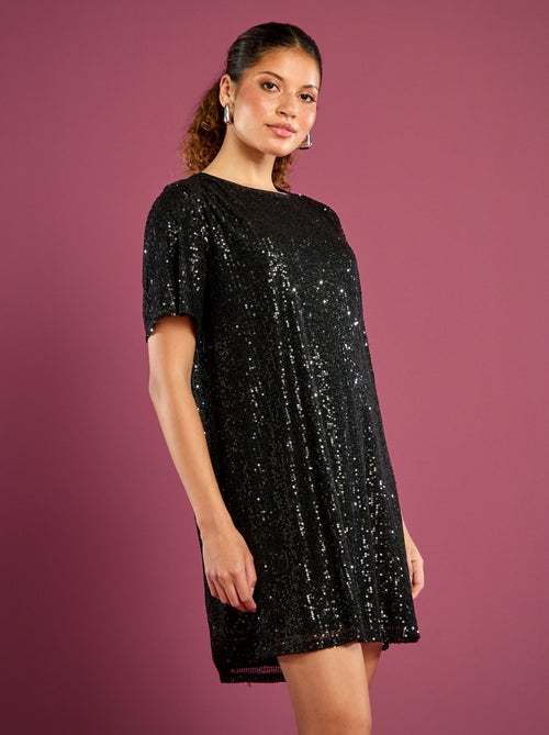 Robe courte à sequins - Kiabi