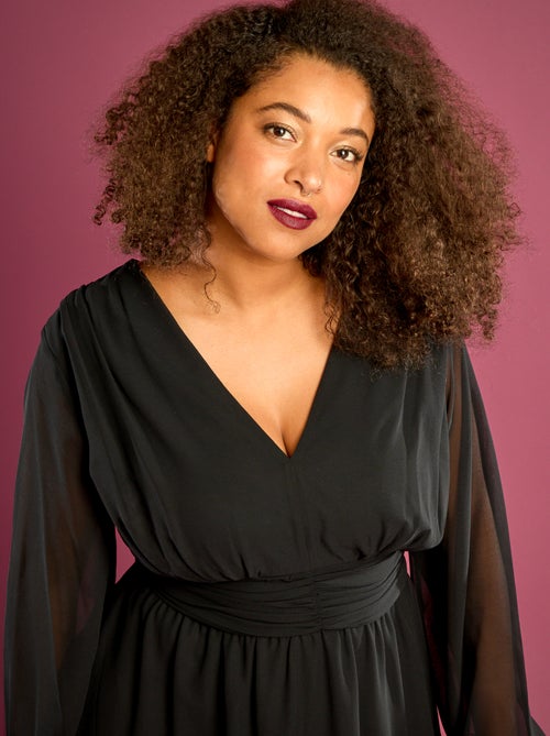 Robe courte avec ceinture drapée - Kiabi