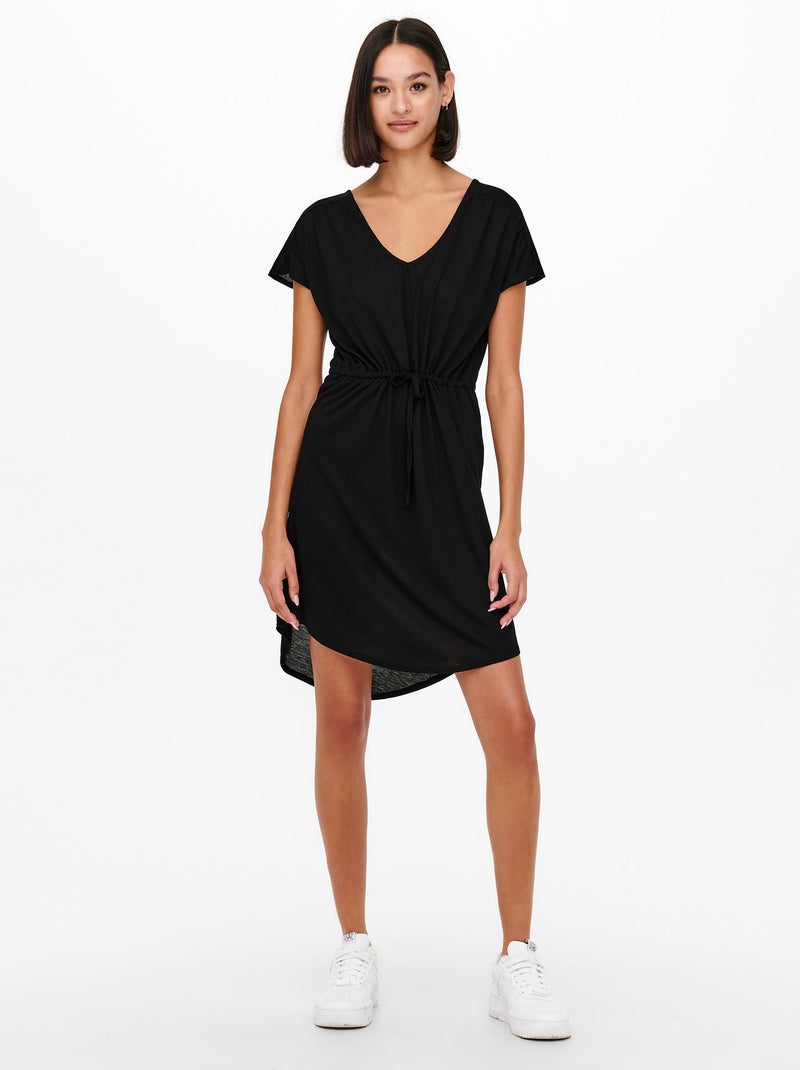 Robe courte avec cordon de serrage 'JDY' noir - Kiabi