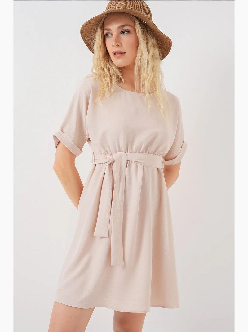 Robe courte ayrobin à manches courtes 2572 bdart Crème - Kiabi