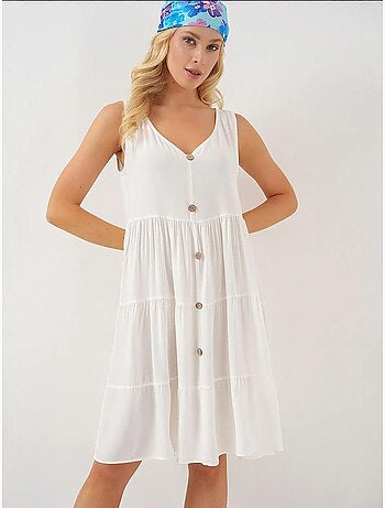 Robe courte boutonnée sans manches bdart