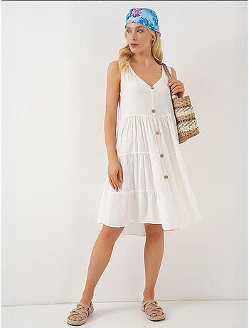 Robe courte boutonnée sans manches bdart