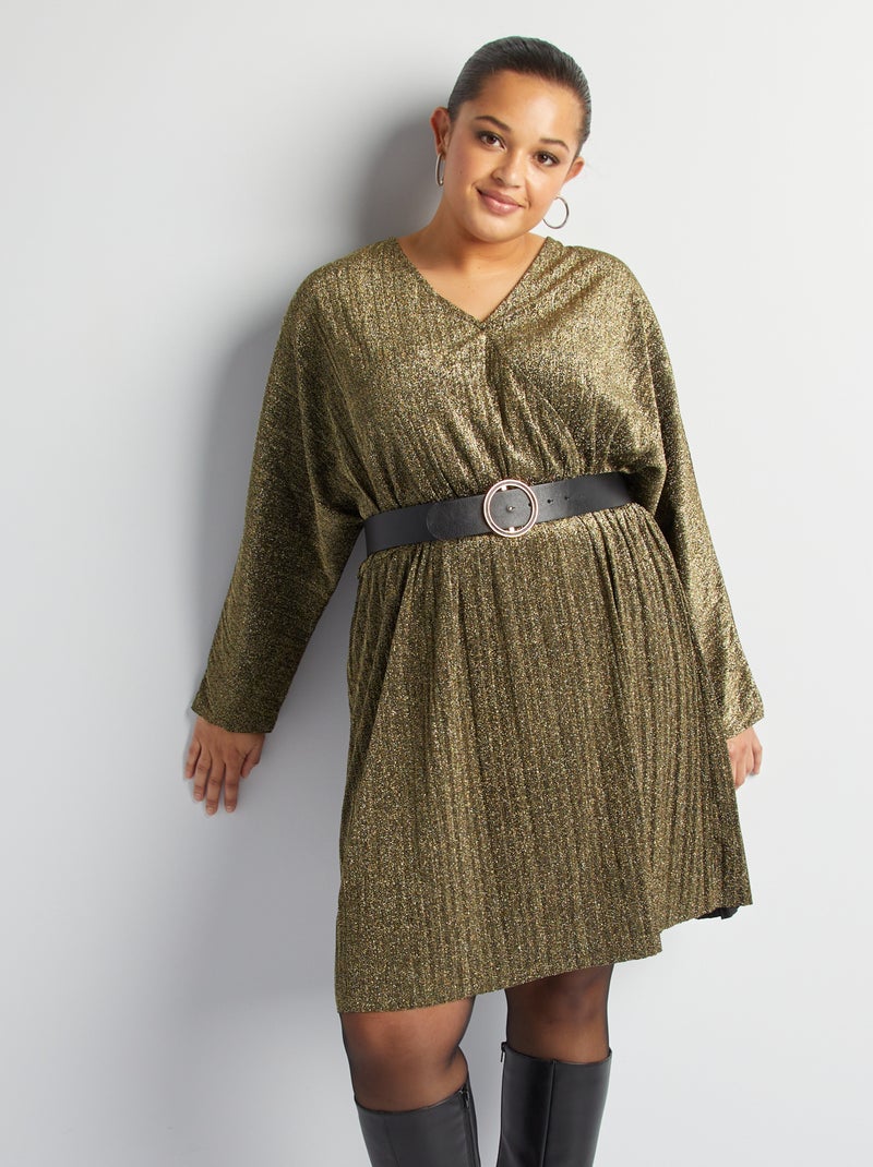 Robe courte brillantes Jaune - Kiabi