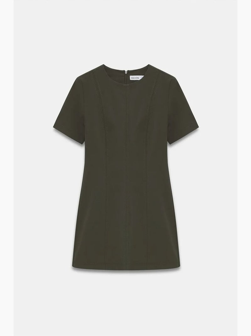 Robe courte droite à fermeture éclair dilvin Vert kaki - Kiabi