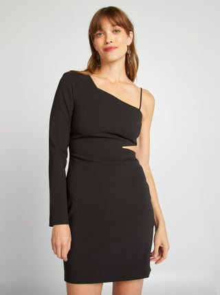 Robe courte droite asymétrique