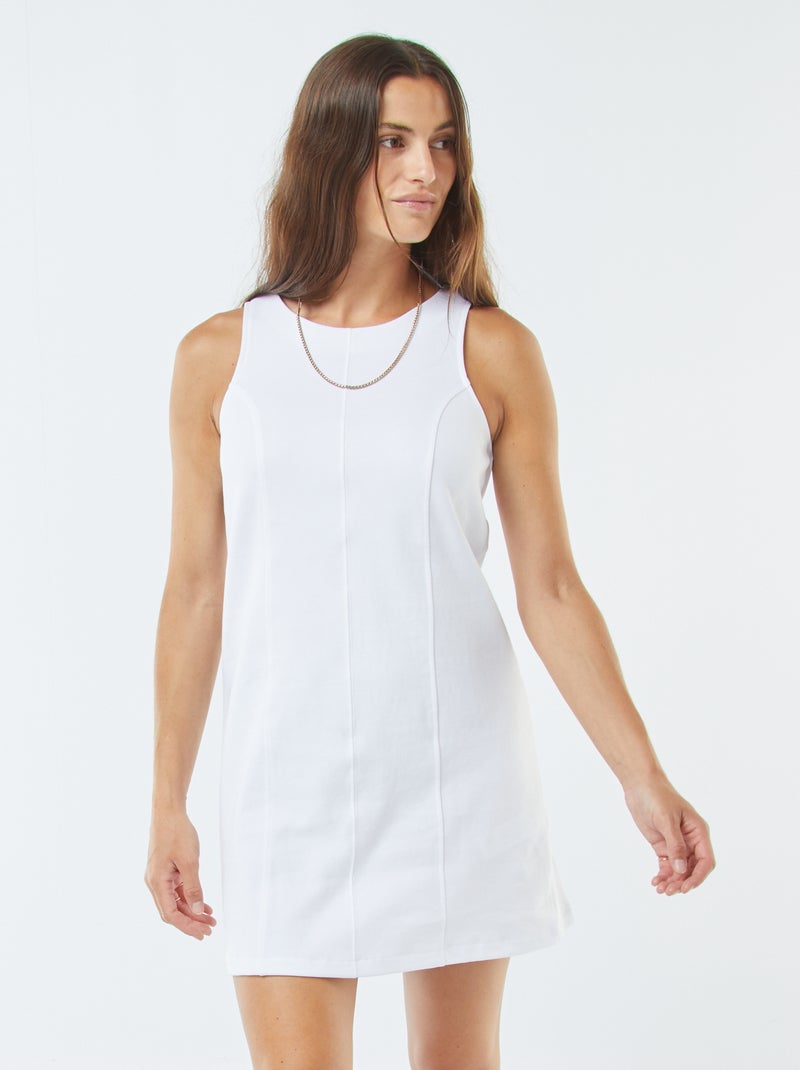Robe courte droite Blanc - Kiabi