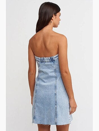 Robe courte en denim sans bretelles dilvin