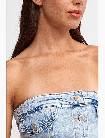 Robe courte en denim sans bretelles dilvin