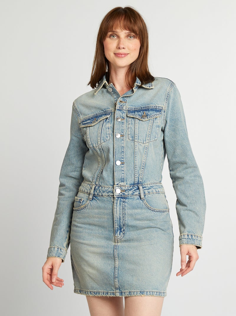 Robe courte en jean Bleu - Kiabi