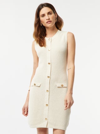 Robe courte en maille tricot à enfiler