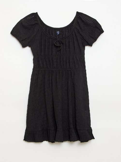 Robe courte forme ballon à manches courtes - Kiabi