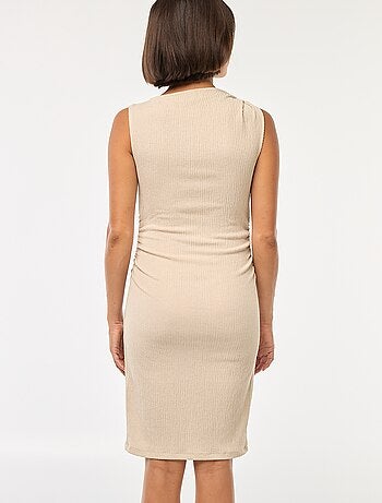 Robe courte froncée en maille gaufrée