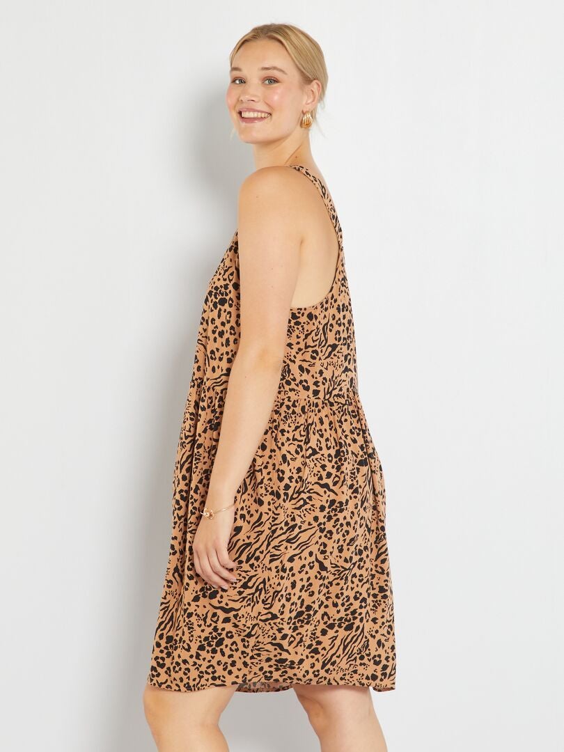 Robe courte imprimée Beige léopard - Kiabi
