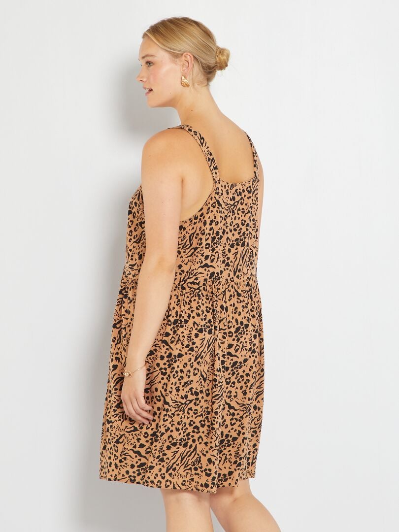 Robe courte imprimée Beige léopard - Kiabi