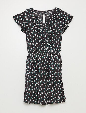 Robe courte imprimée et volantée