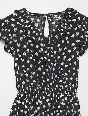 Robe courte imprimée et volantée