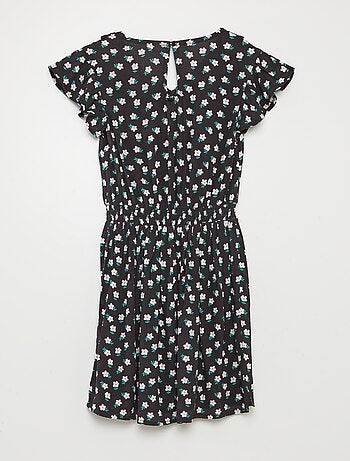 Robe courte imprimée et volantée